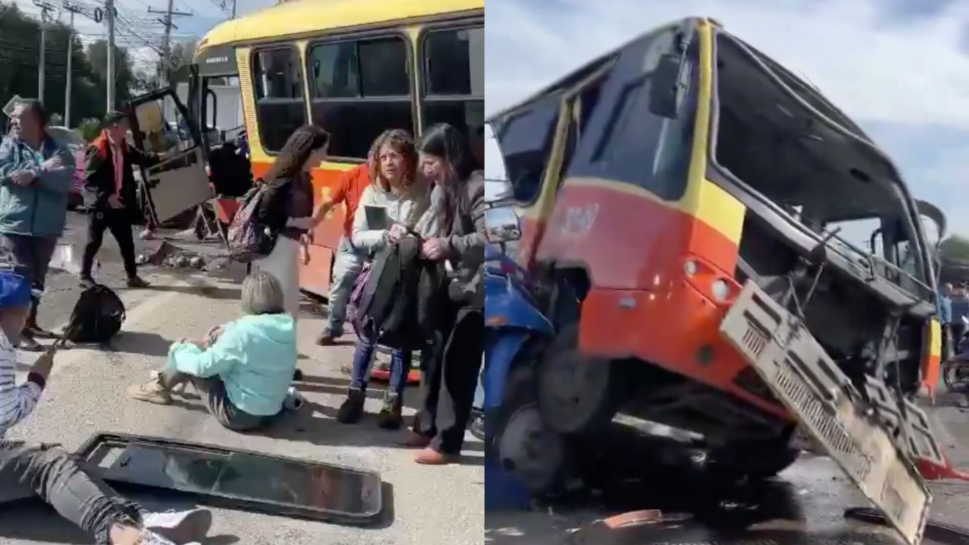 Accidente de bus intermunicipal en vía Siberia - Cota.