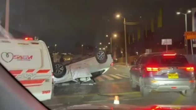 Foto del accidente en la calle 100 con carrera 53 en Bogotá.