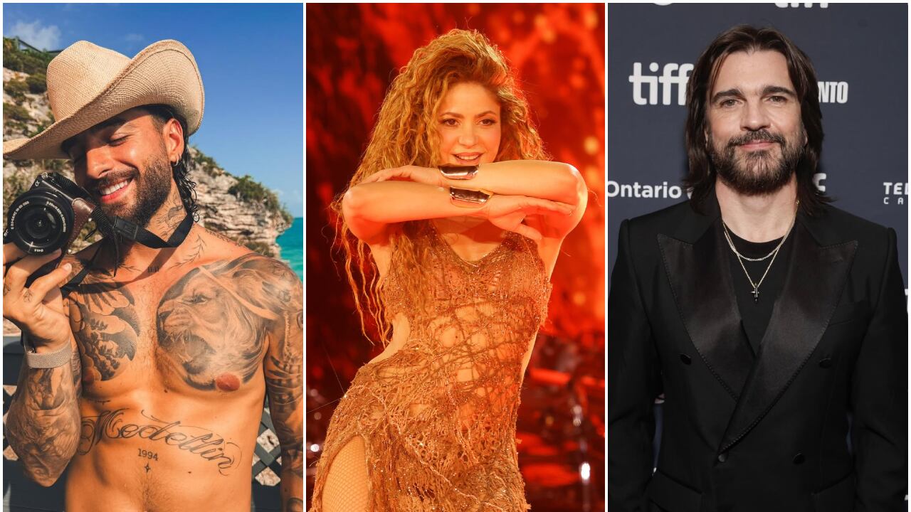 Maluma, Shakira y Juanes desde sus redes sociales.