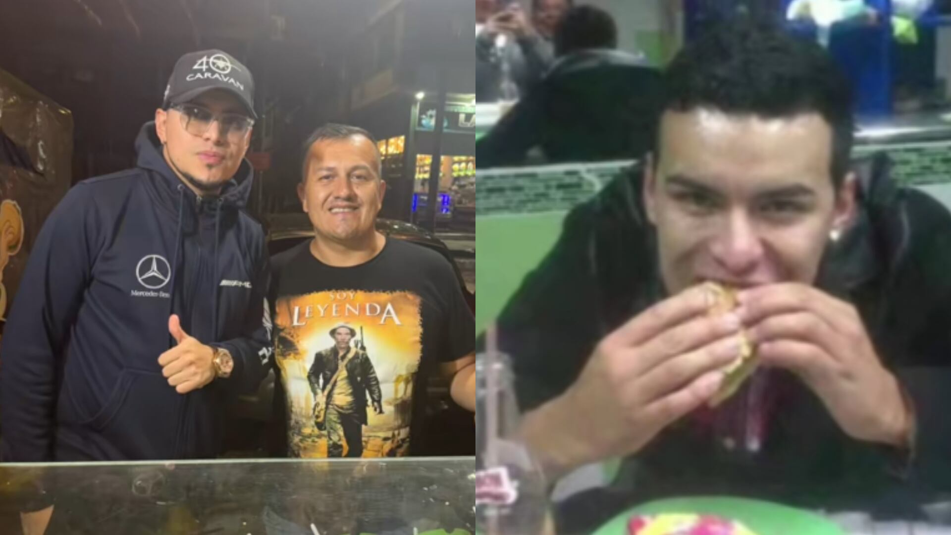 Yeison Jiménez en restaurante en el sur de Bogotá