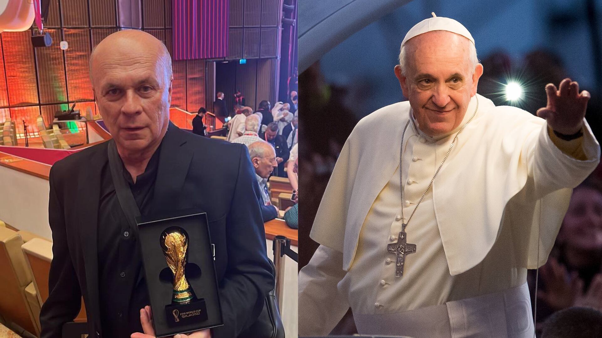Carlos Antonio Vélez y el Papa Francisco - Fotos: Redes sociales y Getty