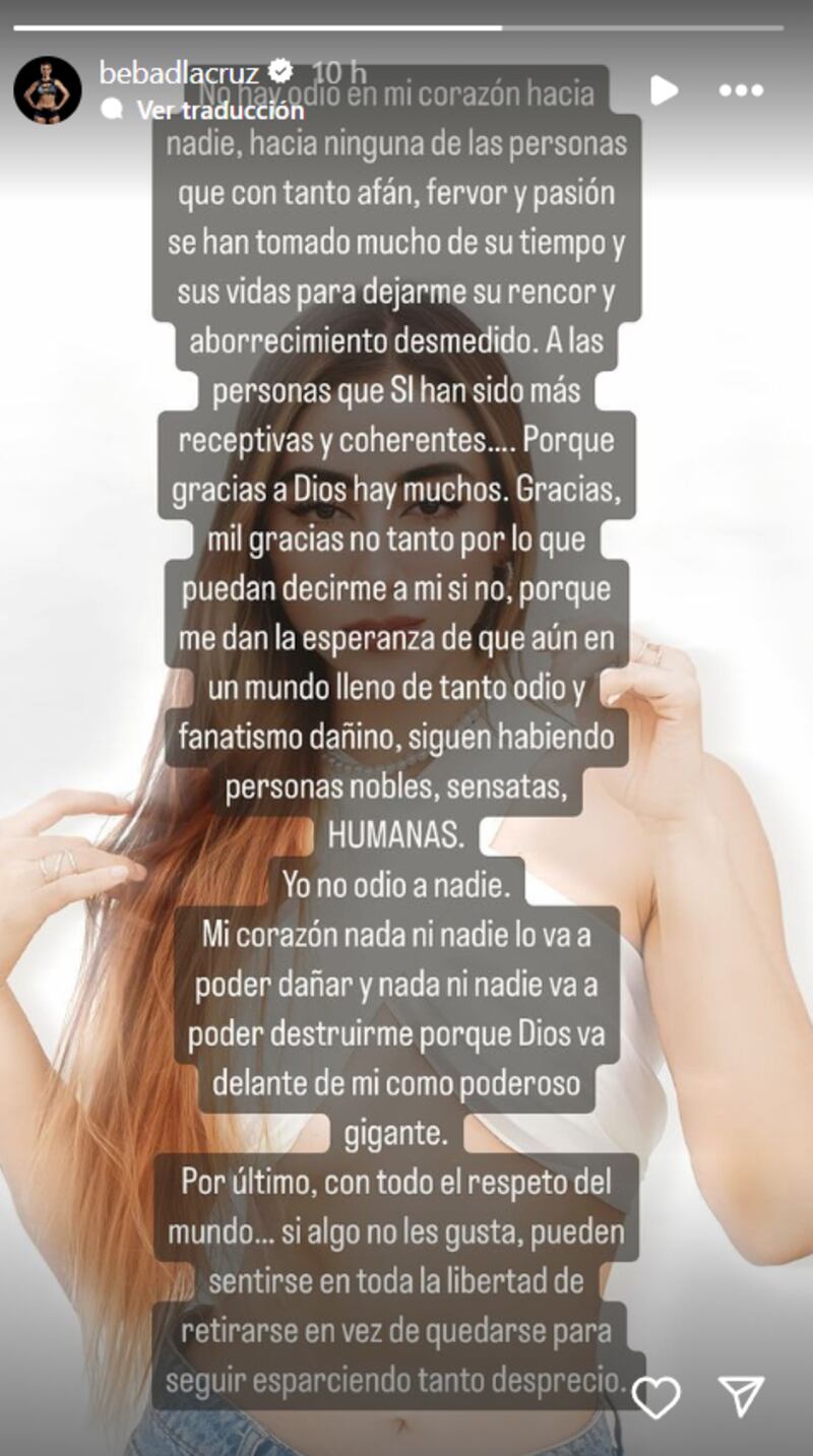 Nuevas declaraciones de Beba tras su expulsión