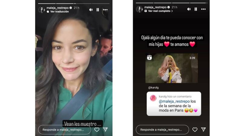 Karol G respondió a Maleja Restrepo y la llenó de emoción