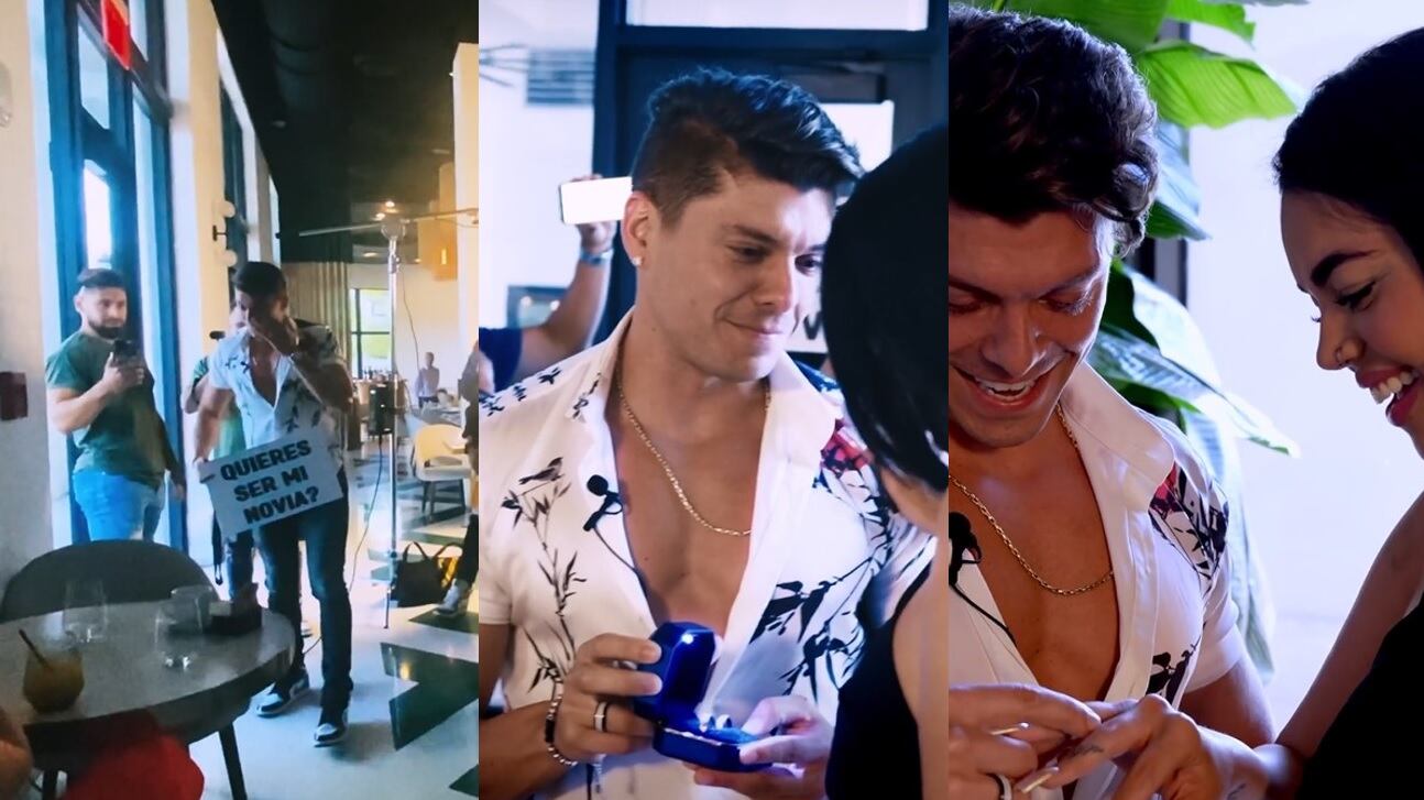 La Segura e Ignacio Baladan se enamoraron hace tres meses y ahora son novios tras una hermosa proposición en la que participaron muchos amigos.