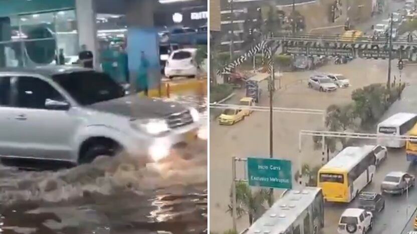 Imágenes de aguacero en Medellín 10 de febrero 2025