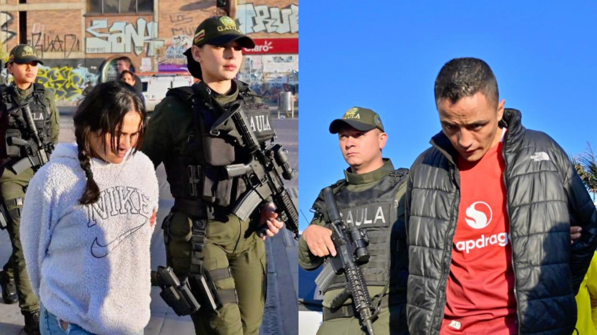 Captura de integrantes de 'Los Satanás' en Bogotá.