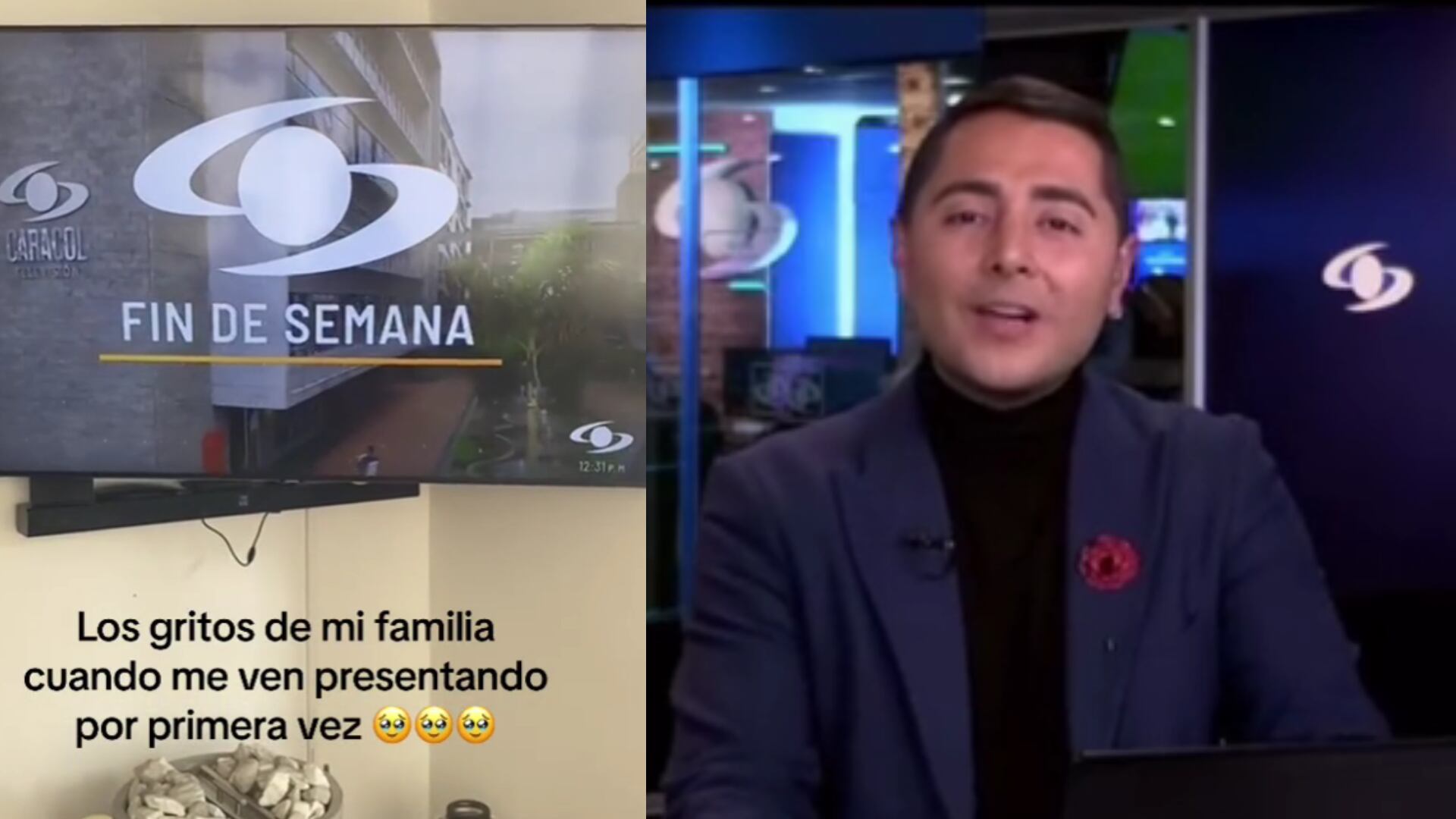 Así reaccionó familia de periodista de Noticias Caracol en su estreno como presentador