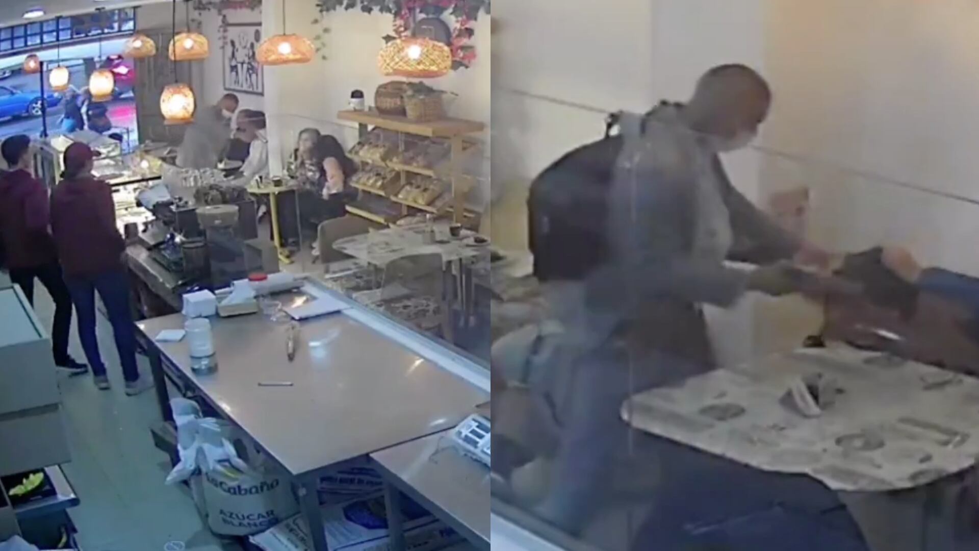 Robo a mano armada en panadería de Bogotá.