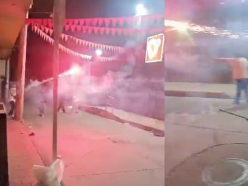 ¡Qué peligro! guerra de bengalas entre vecinos: no les importó generar un incendio en Bogotá