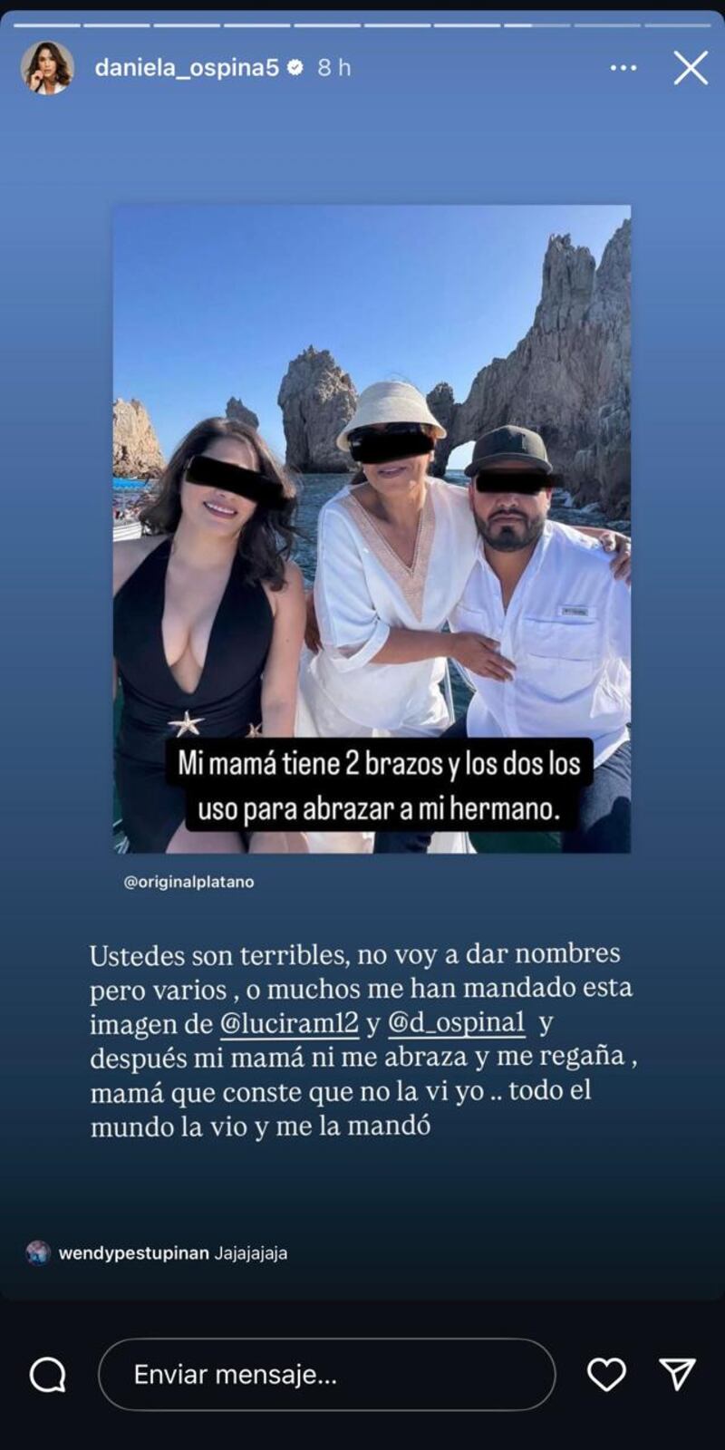 Daniela Ospina dejó en líos a su hermano David Ospina