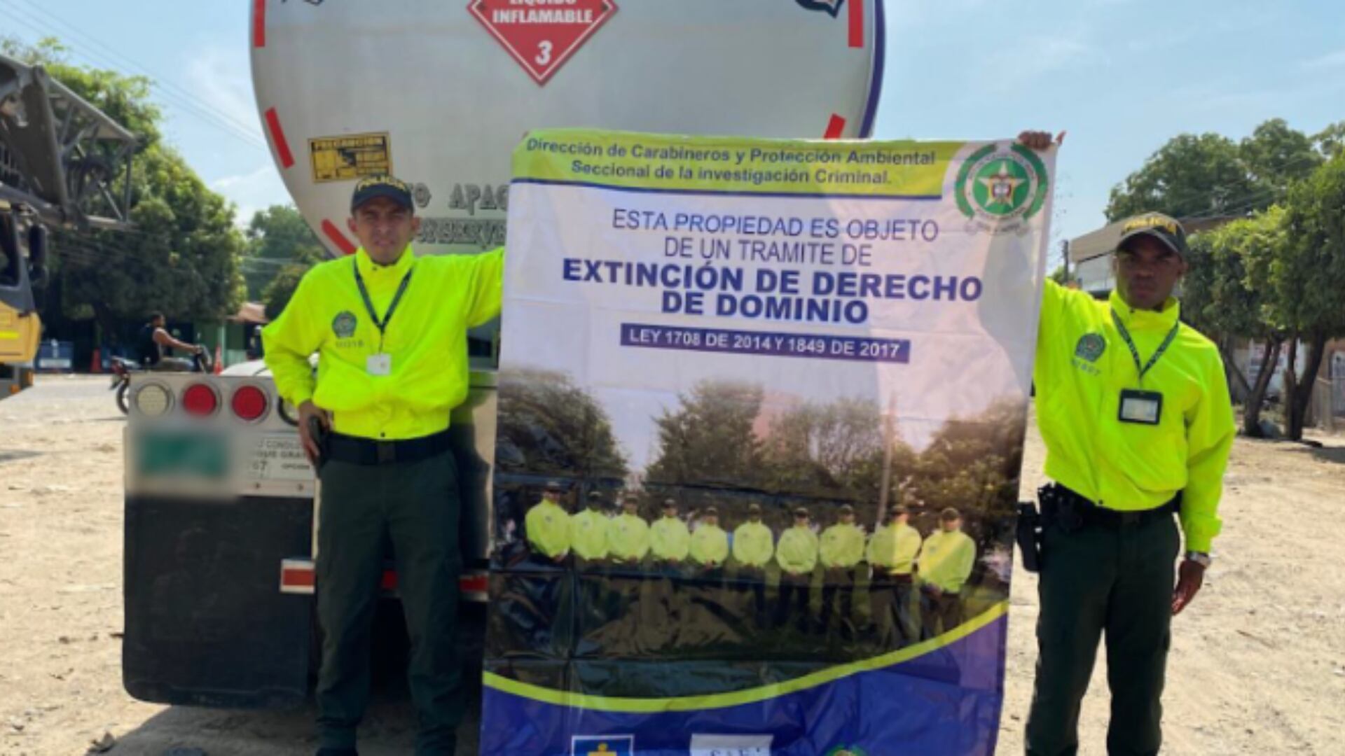 Extinción de dominio a vehículos cisterna del ELN.