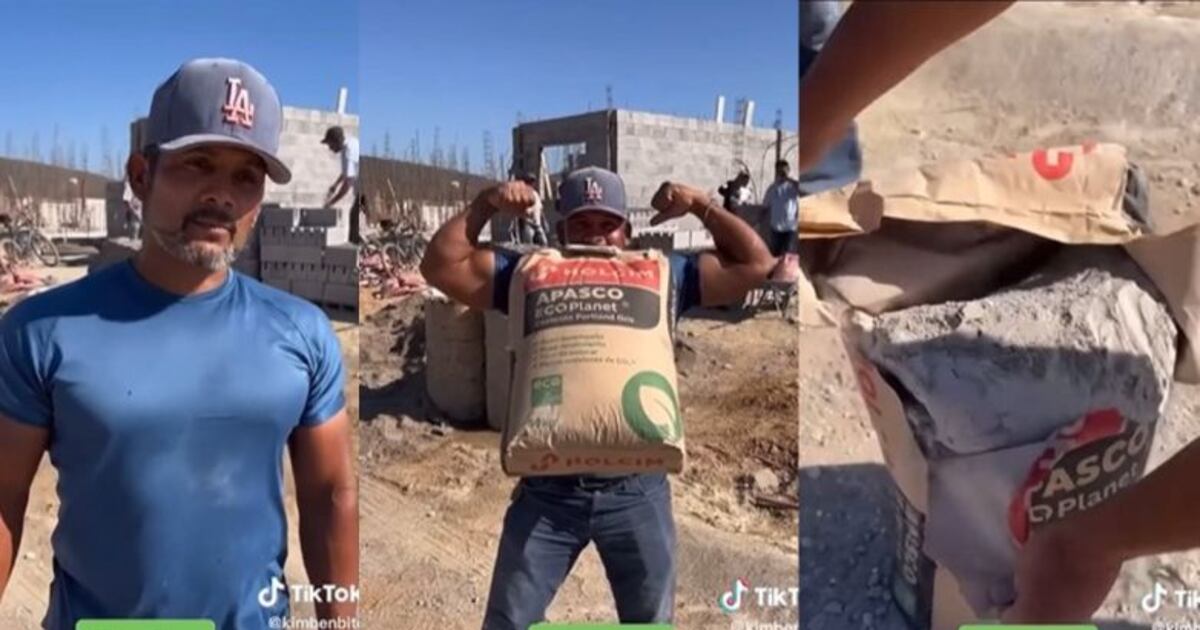 Albañil levanta un costal de cemento con los dientes y se hace viral ...