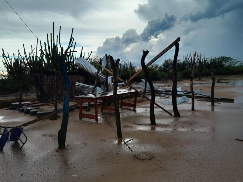 Colegio inundado en la Alta Guajira.