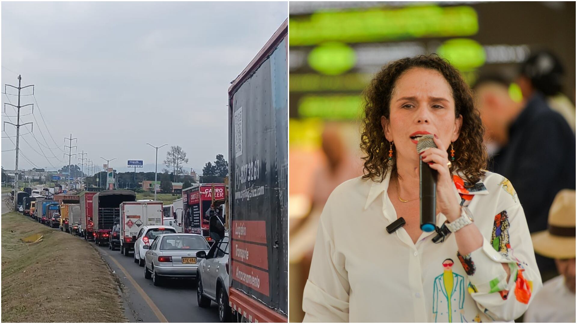 Ministra de Transporte y paro de camioneros (redes sociales: María Constanza García)