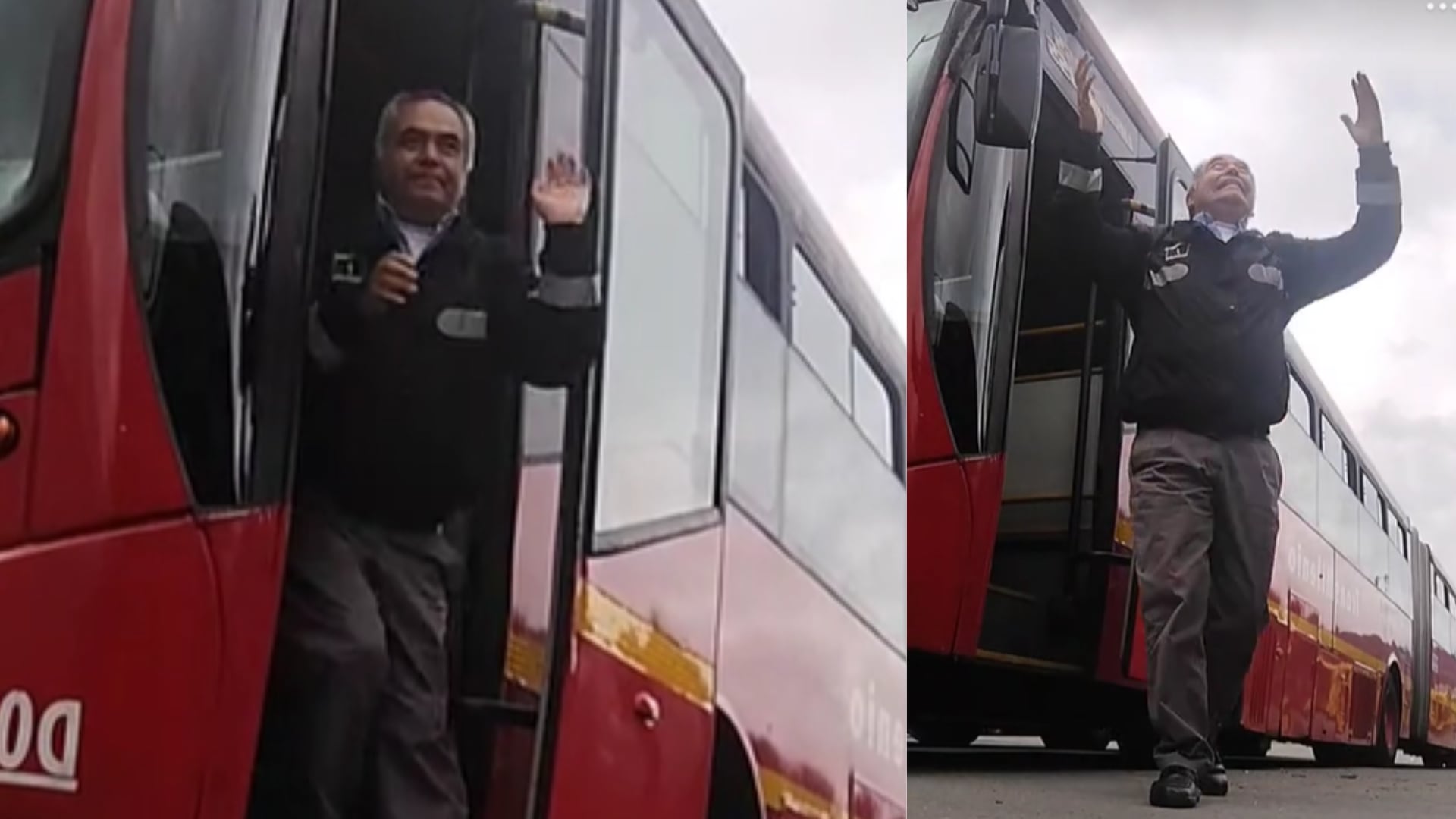 Conductor de TransMilenio se despidió de su bus tras pensionarse