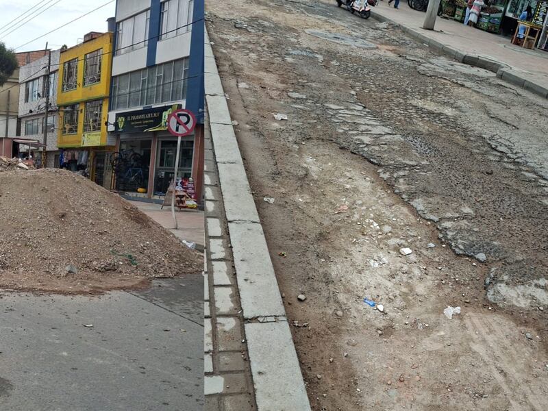 Con montañas de tierra: Ciudadanos bloquearon vía principal en Bogotá por su mal estado y afectaron hasta a TransMilenio