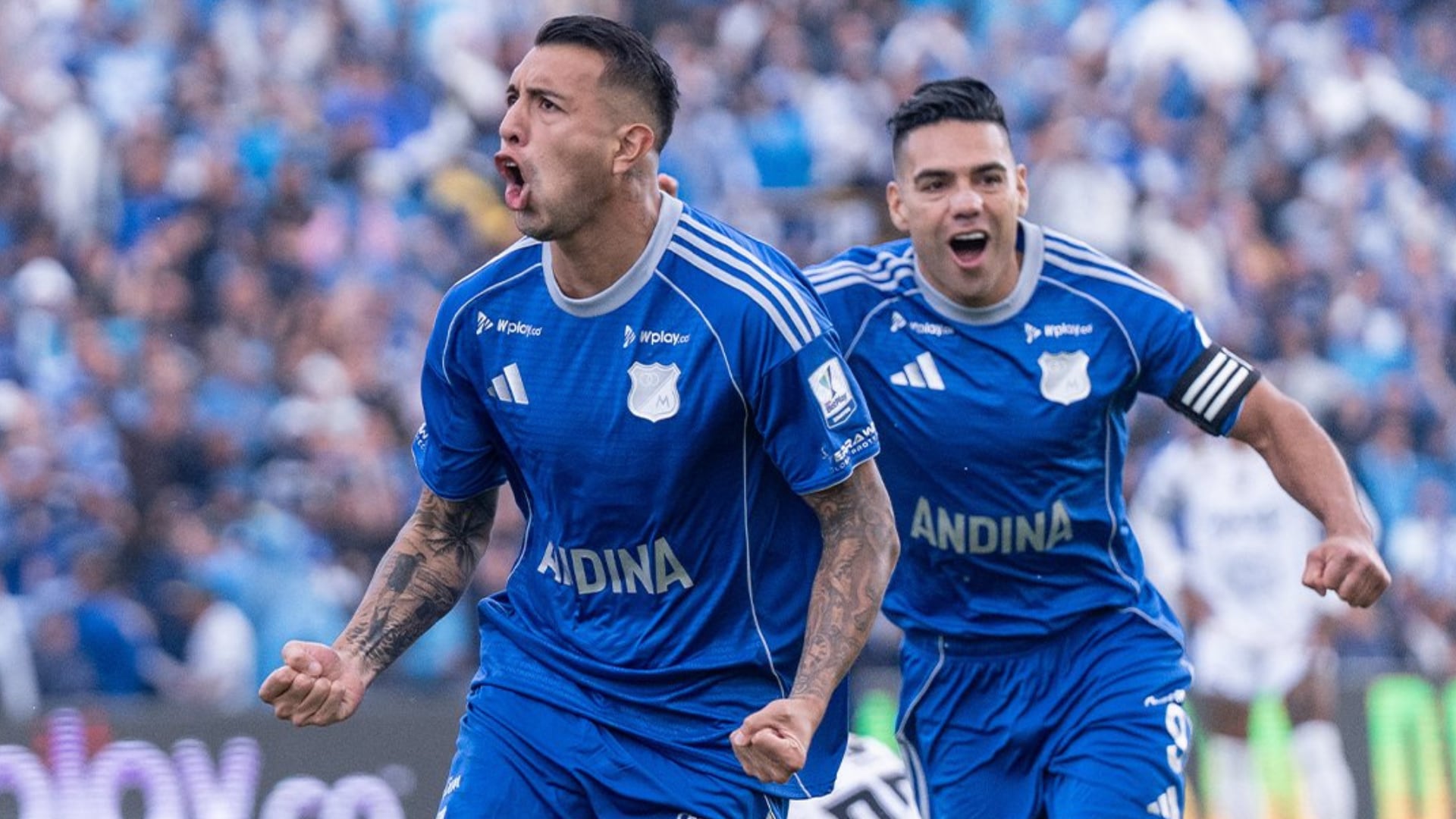 Rodrigo Contreras y Radamel Falcao - Foto: Redes sociales de Millonarios tomada el 14 de febrero del 2026