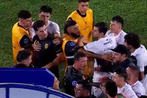 De fútbol a boxeo: Partido de la Copa Sudamericana terminó en una guerra entre jugadores