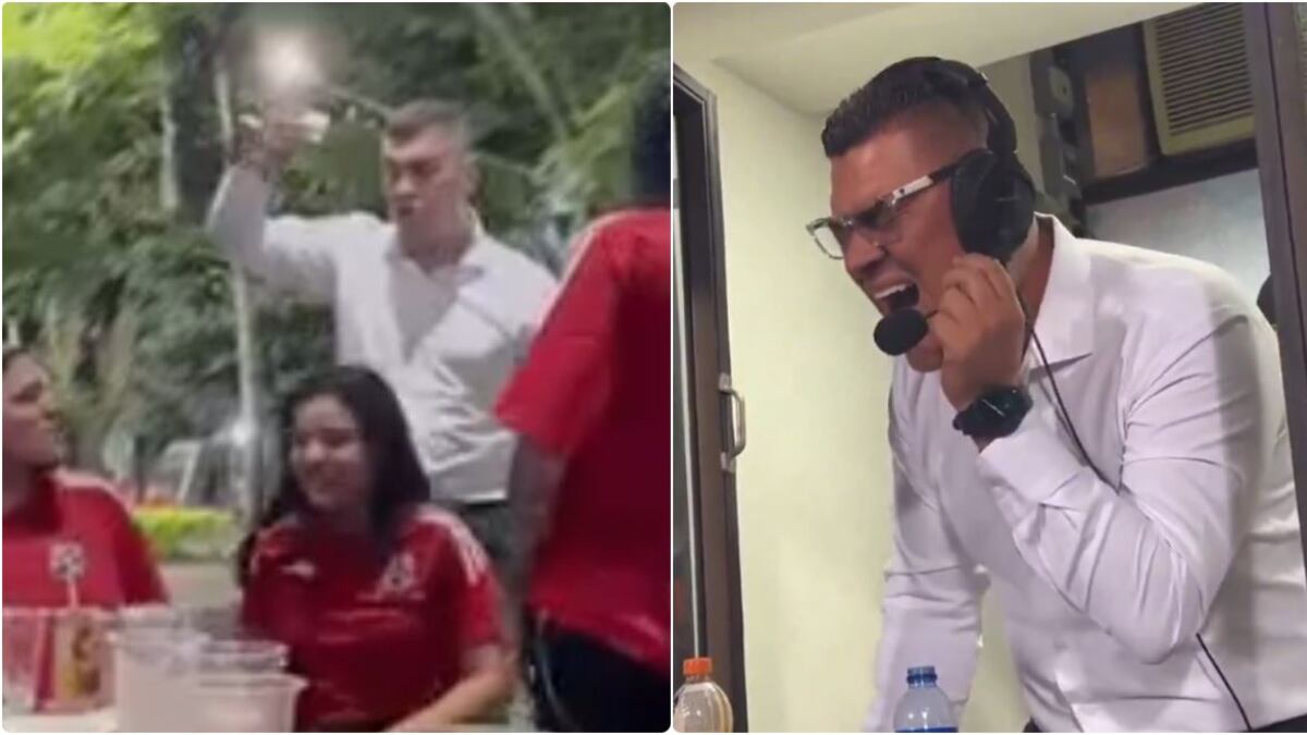 Eduardo Luis fue ponchado echando guaro con los hinchas del DIM, tras narrar con el alma el paso a la final