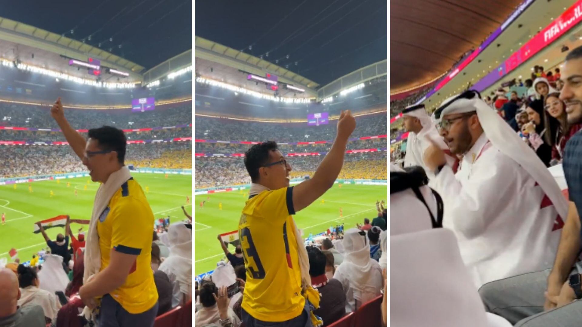 Hincha ecuatoriano tuvo un fuerte cruce con cataríes.