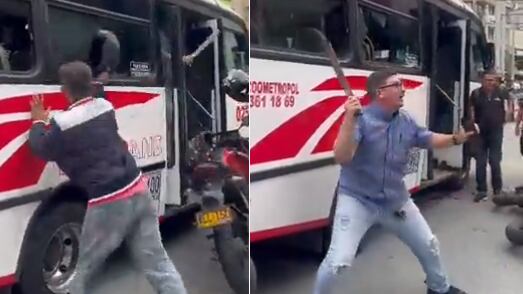 Conductor de bus agrede a motociclista