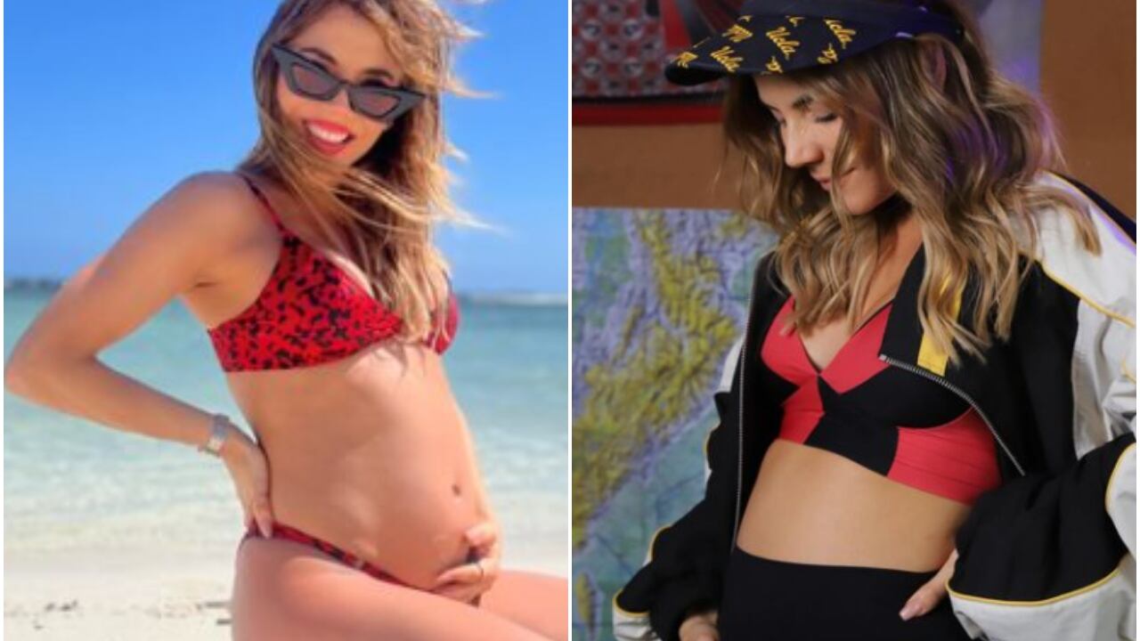 Carolina Gaitán desde sus redes sociales mostrando su embarazo