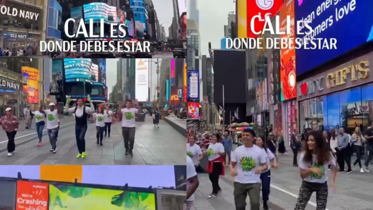 Campaña Cali es donde debes estar den Times Square, Nueva York