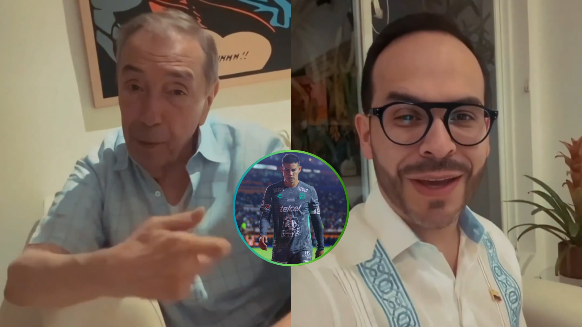 Fuad Char, Abelardo de la Espriella y James Rodríguez - Fotos: Capturas de pantalla y Getty