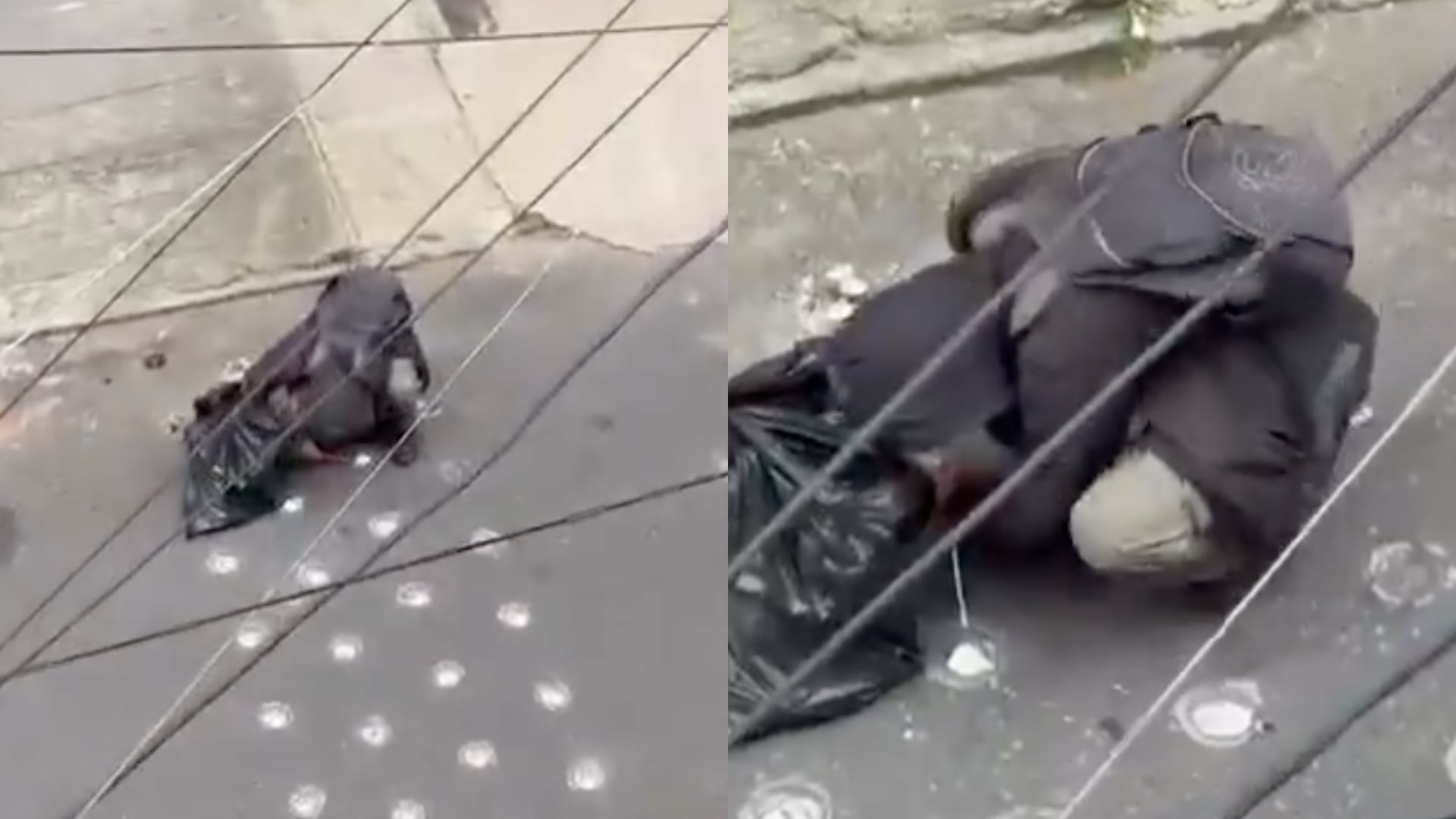 En Bogotá pillan a habitante de calle robando reductores de velocidad