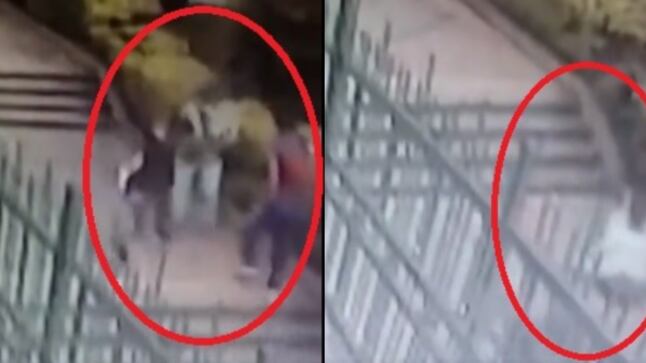 Ladrones dejaron caer a una señora por las escaleras en Bucaramanga.
