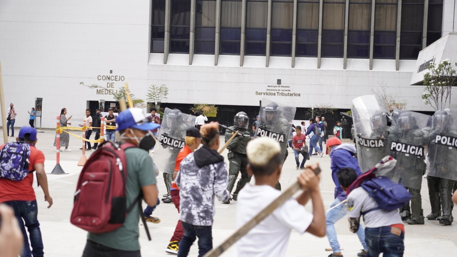 Protesta de indígenas en Medellín