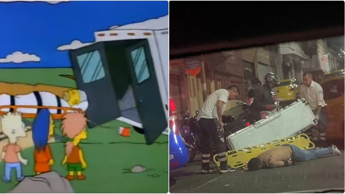 Escena de Los Simpson se hizo canon de golpe: camilleros de ambulancia dejaron caer al herido