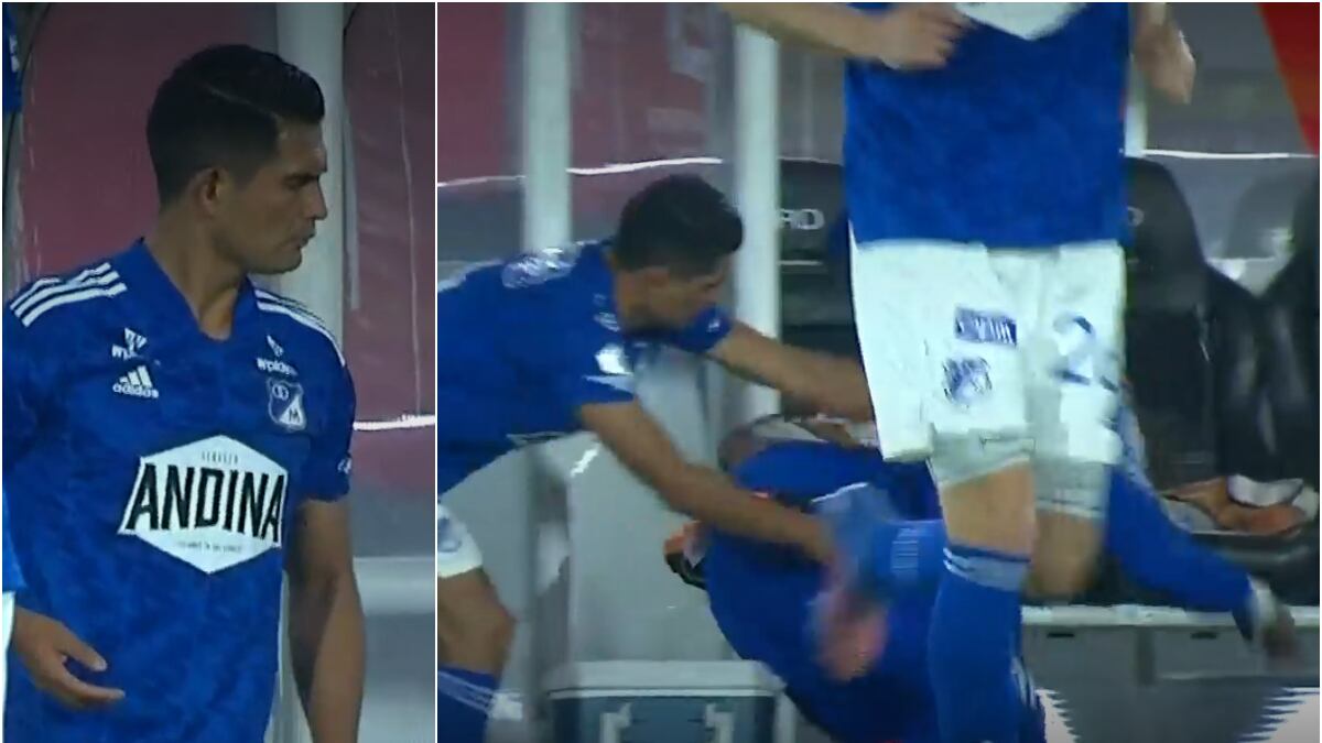 Macalister Silva sacó a volar a un compañero con tremendo empujón