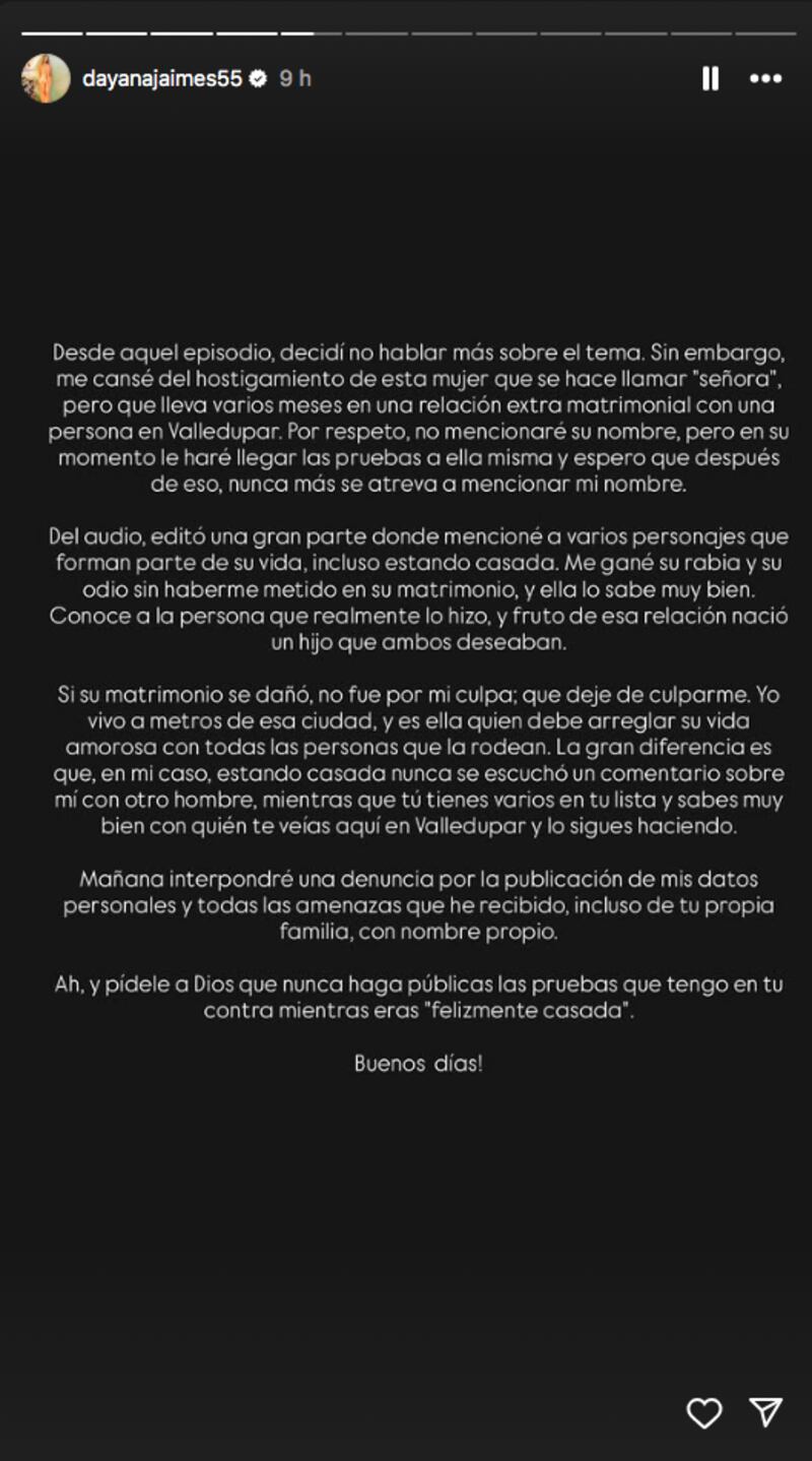 Dayana Jaimes sobre problemas con Lili Díaz