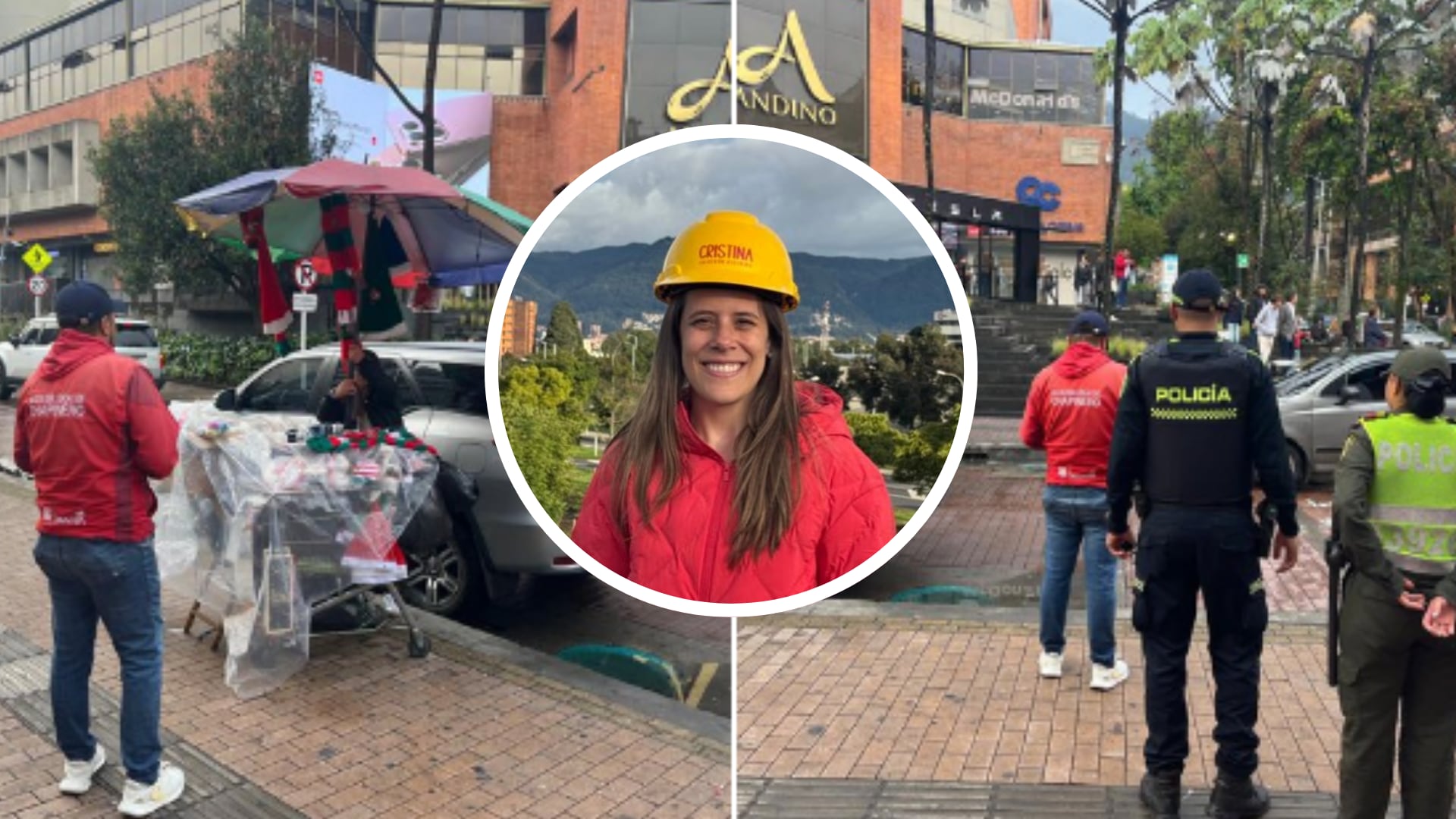 Concejal de Bogotá, Cristina Calderón, hizo retirar a una vendedora ambulante cerca al centro comercial Andino.