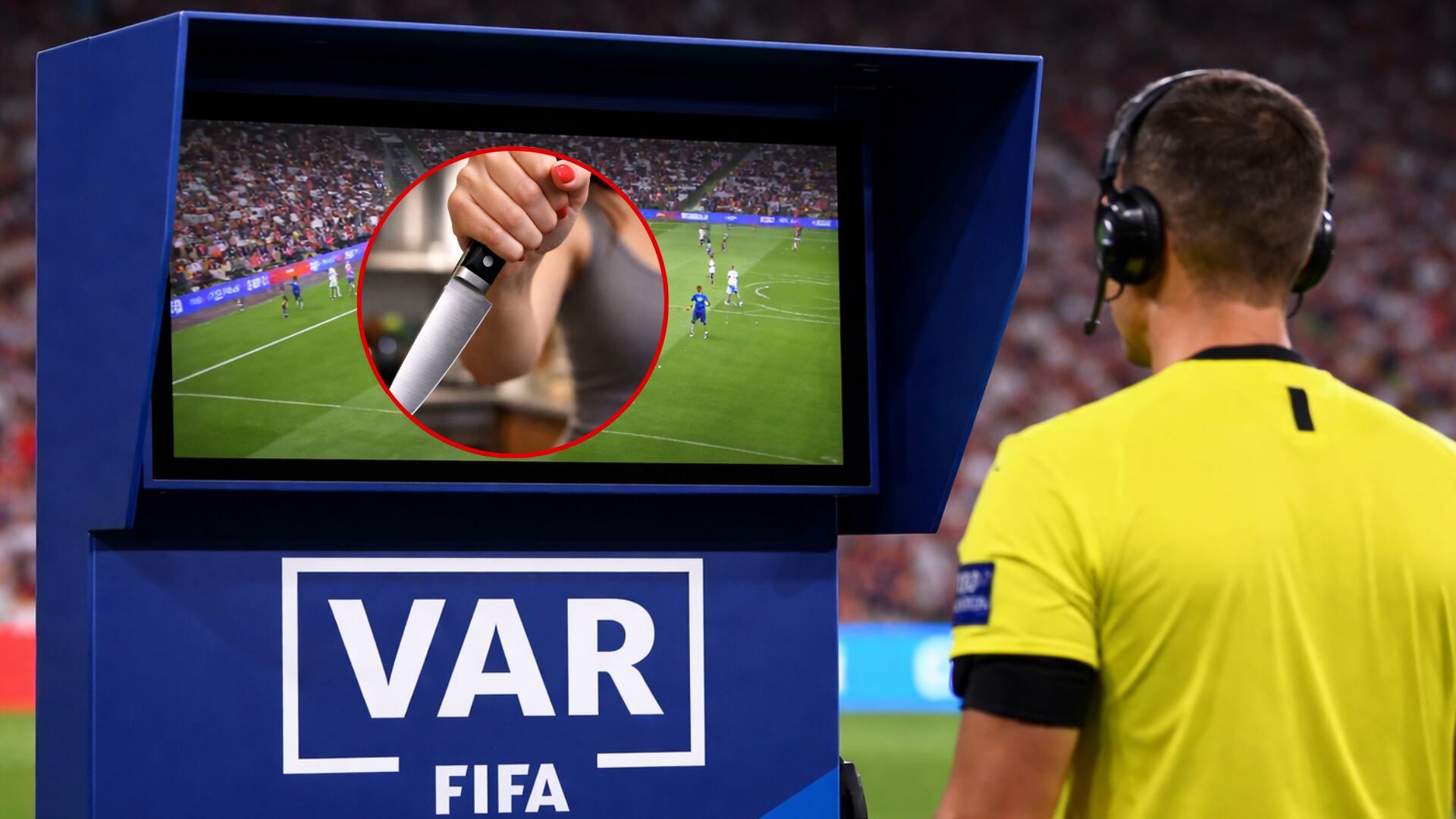 VAR y cuchillo - Imagenes creadas a partir de IA el 23 de febrero del 2026