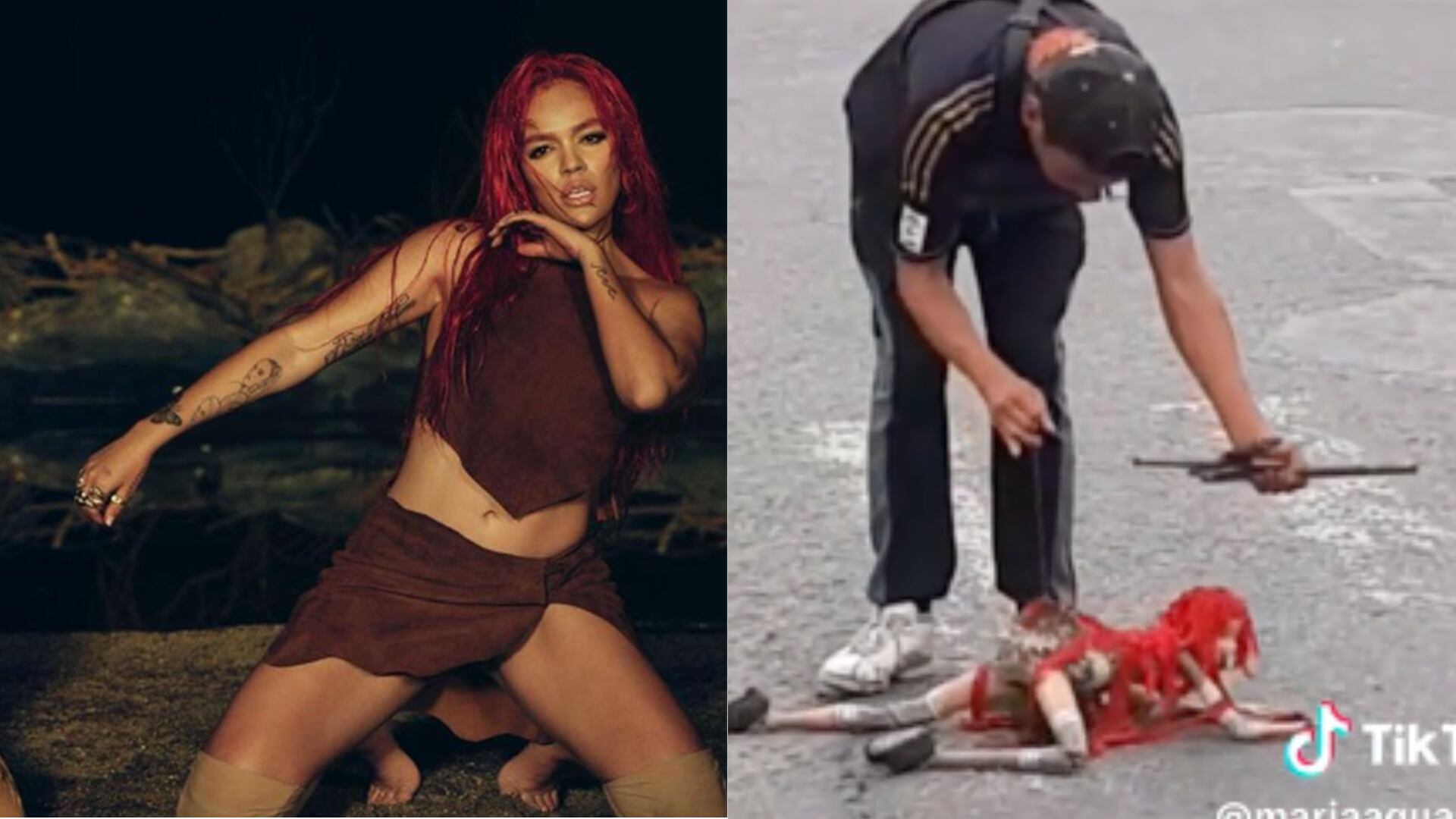 Marioneta de Karol G en Buga, Valle del Cauca