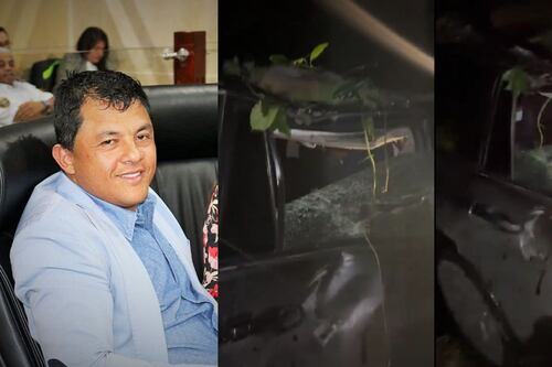 Video: diputado de Cundinamarca se salvó de morir por derrumbe que aplastó su camioneta