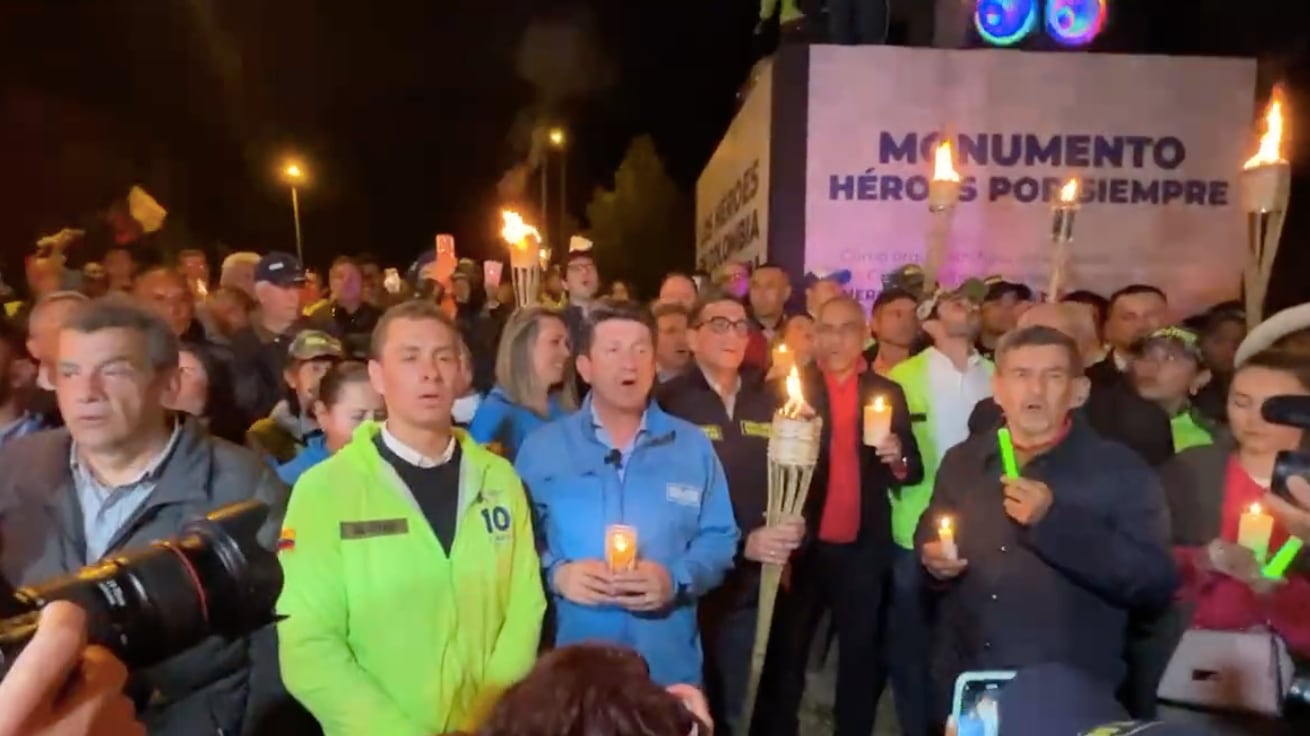 Marcha con antorchas en Bogotá