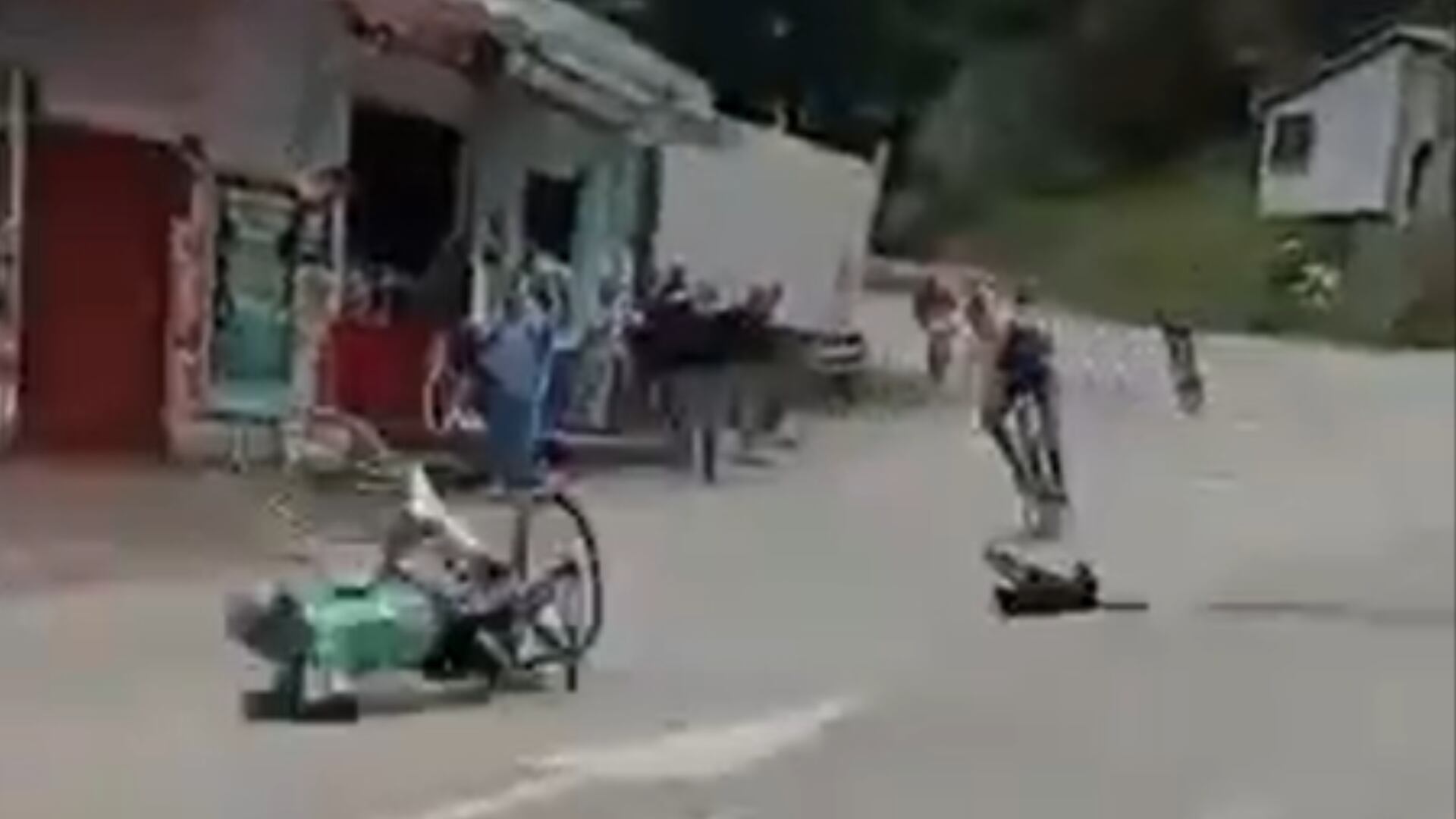 Perrito ocasionó un accidente en la etapa final de la Vuelta a Colombia y todo quedó en video