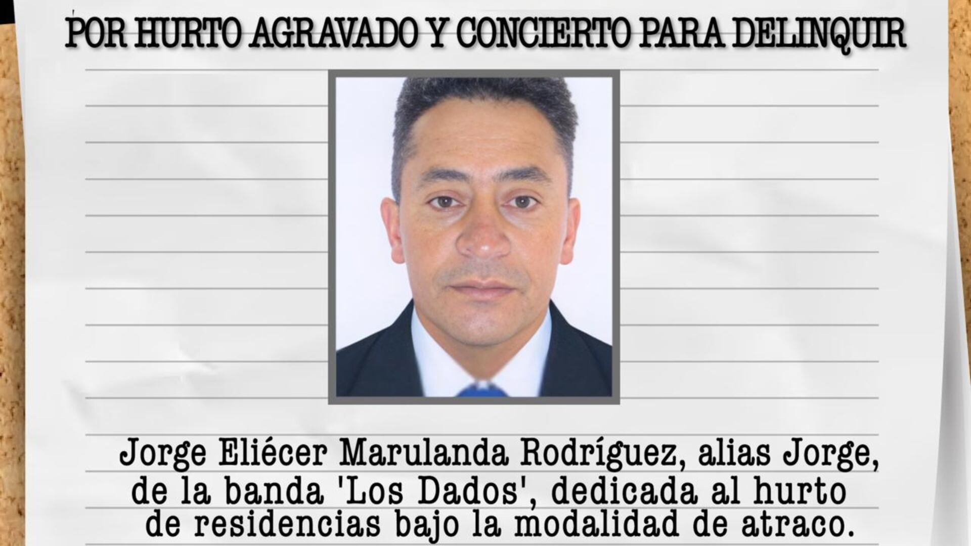 Alias Jorge, el falso técnico buscado por hurtos a viviendas en Bogotá: ofrecen recompensa de $50 millones (Foto: Policía de Bogotá)
