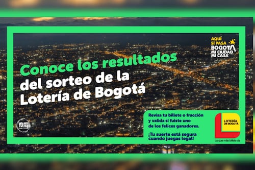 El número ganador del último sorteo de la Lotería de Bogotá del 18 de diciembre