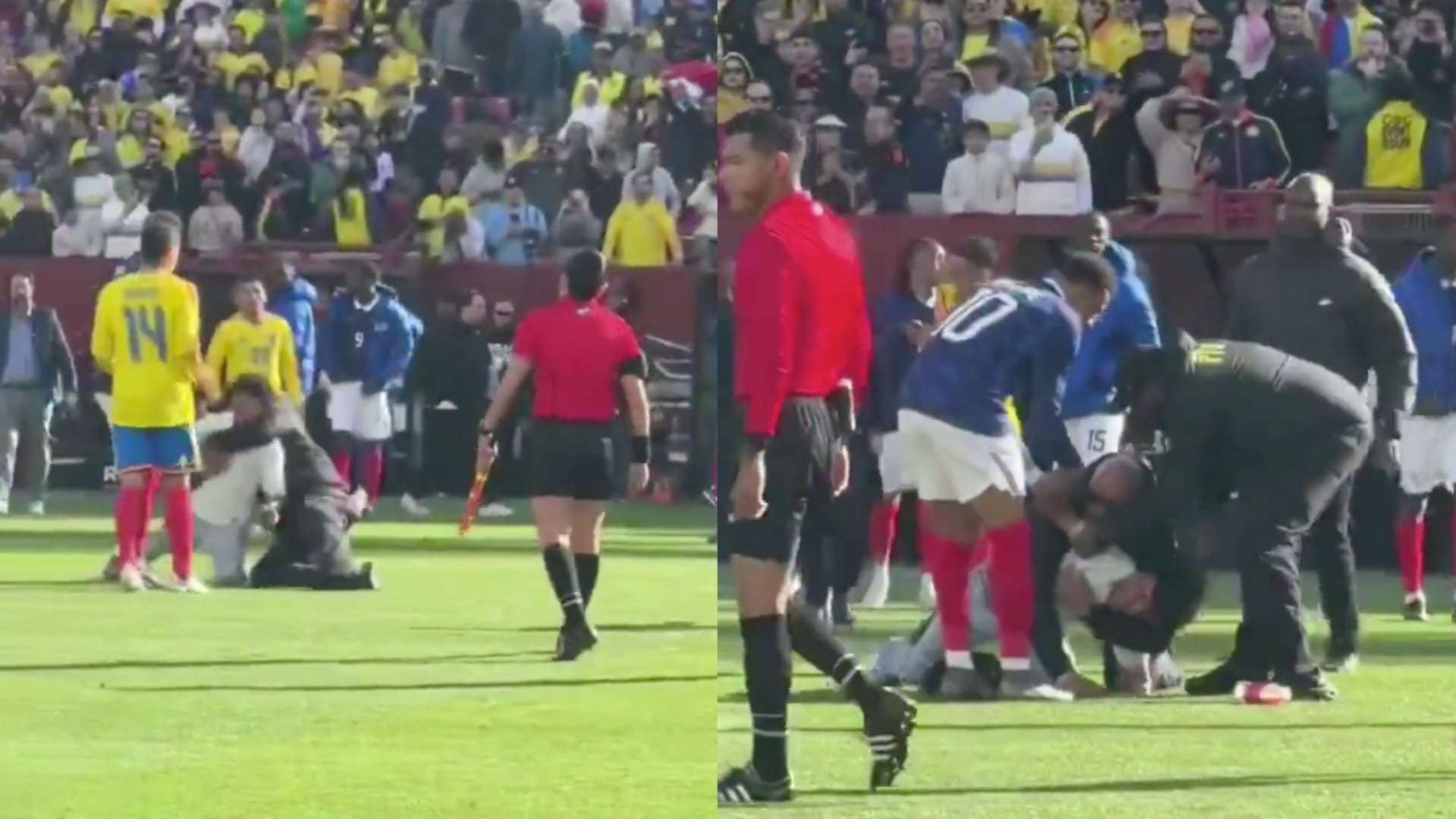 Mbappé defendió a un joven en el partido de Francia vs. Colombia - Foto: Captura de pantalla de video subido a redes el 30 de marzo del 2026