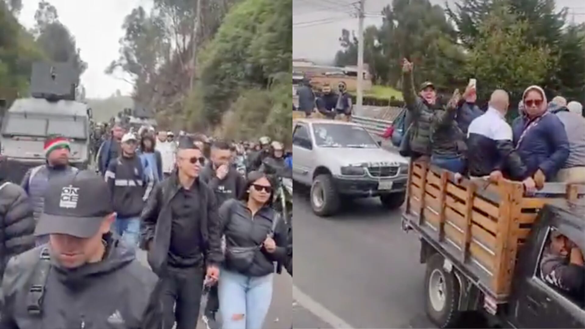 Hinchas de Once Caldas en Ecuador - Fotos: Capturas de pantalla de redes sociales @OOCSudaca tomadas el 17 de septiembre del 2025