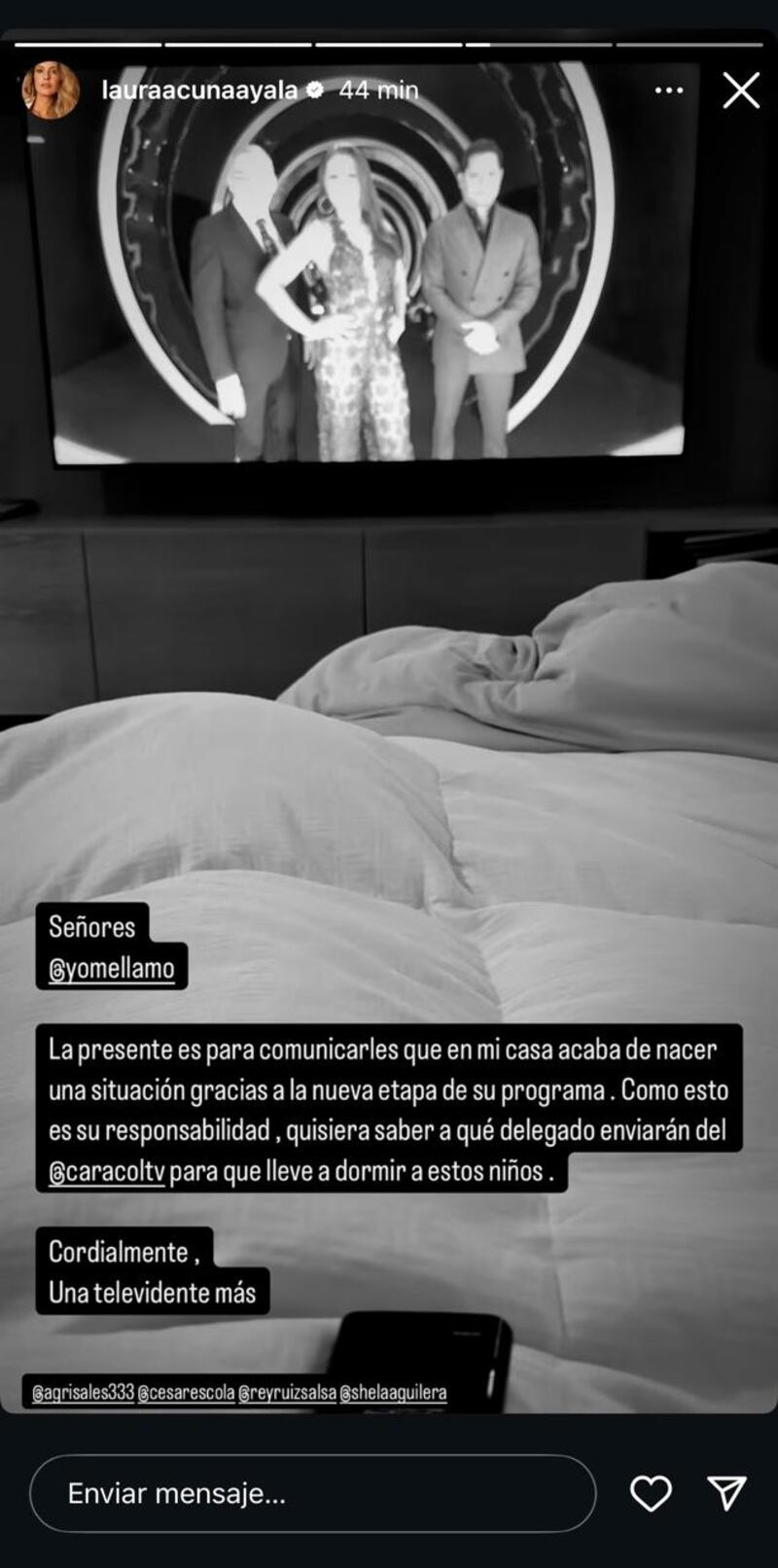 Laura Acuña de Yo me llamo Mini le hizo reclamo a Caracol