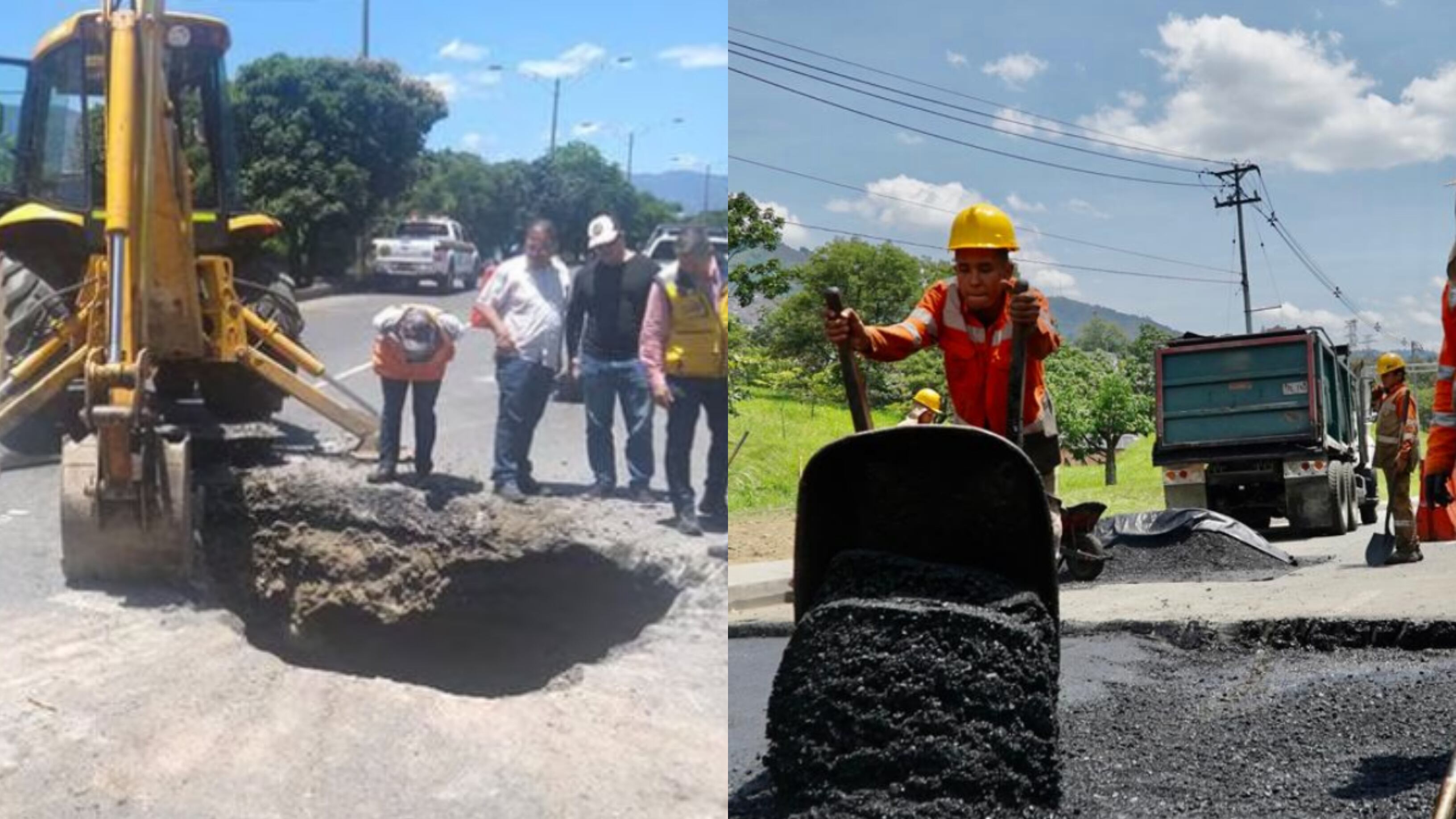 Hueco que se abrió en una vía de Medellín