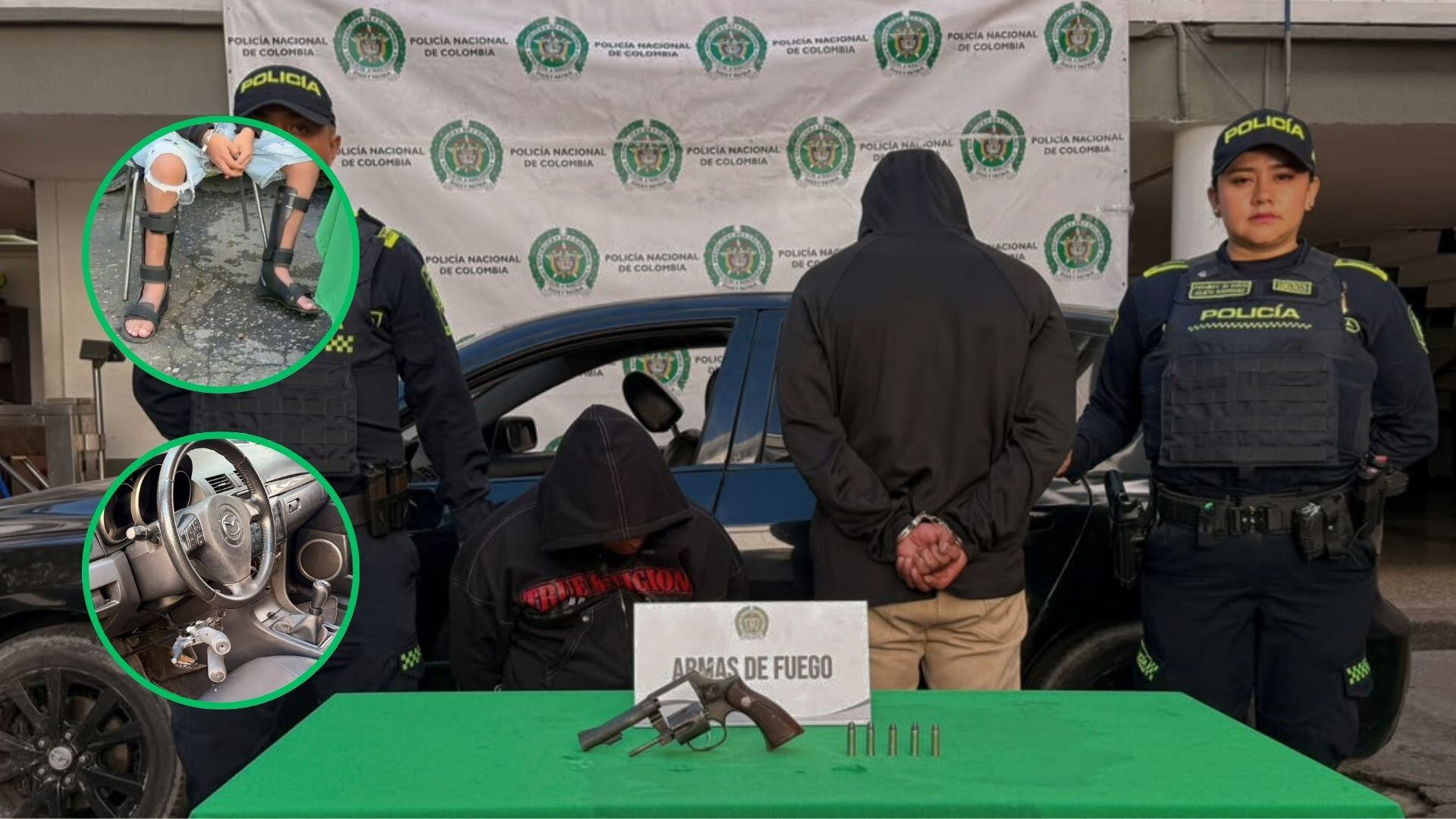 Con revólver y carro para discapacitados: así cayeron dos presuntos fleteros en Bogotá