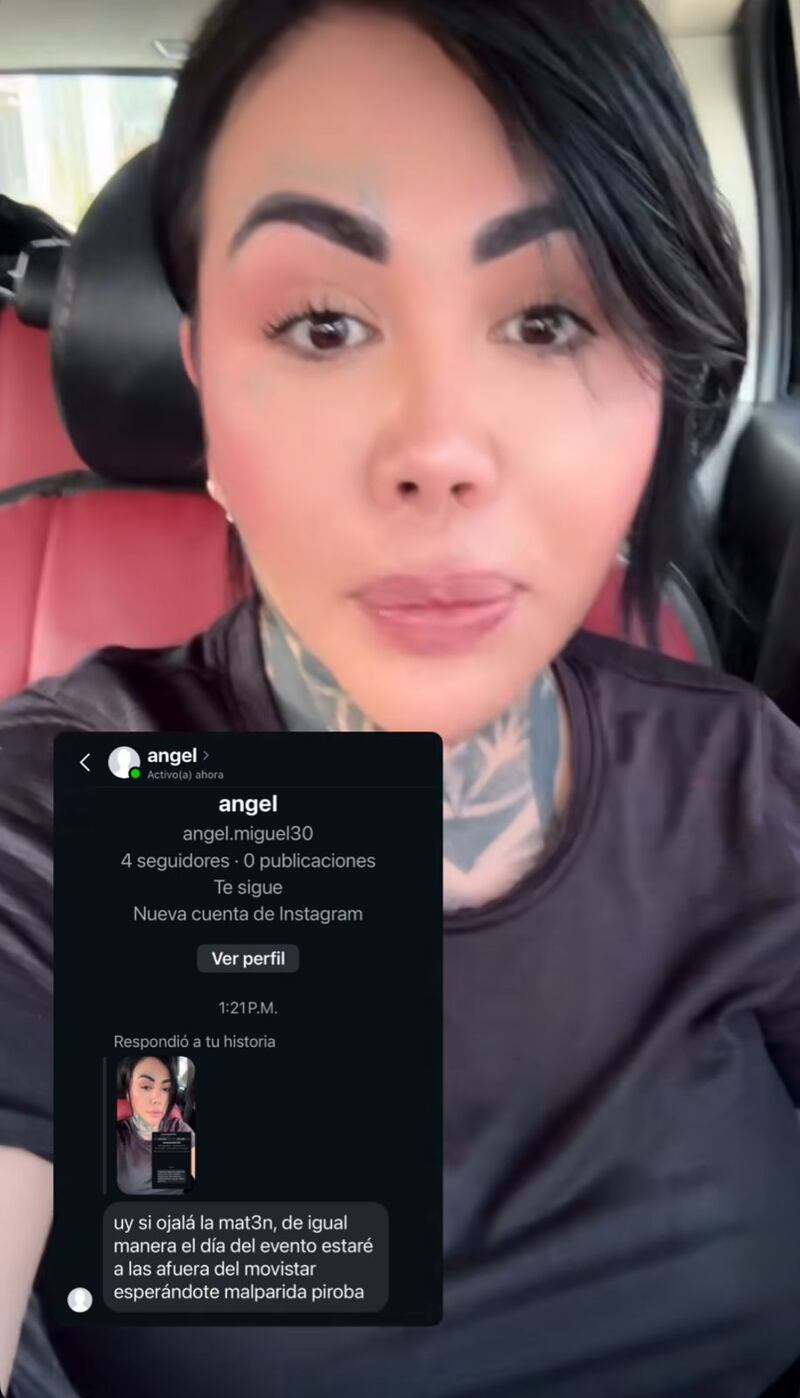 Amenazas hacia Yina Calderón en sus historias de Ig (11-09-2025)