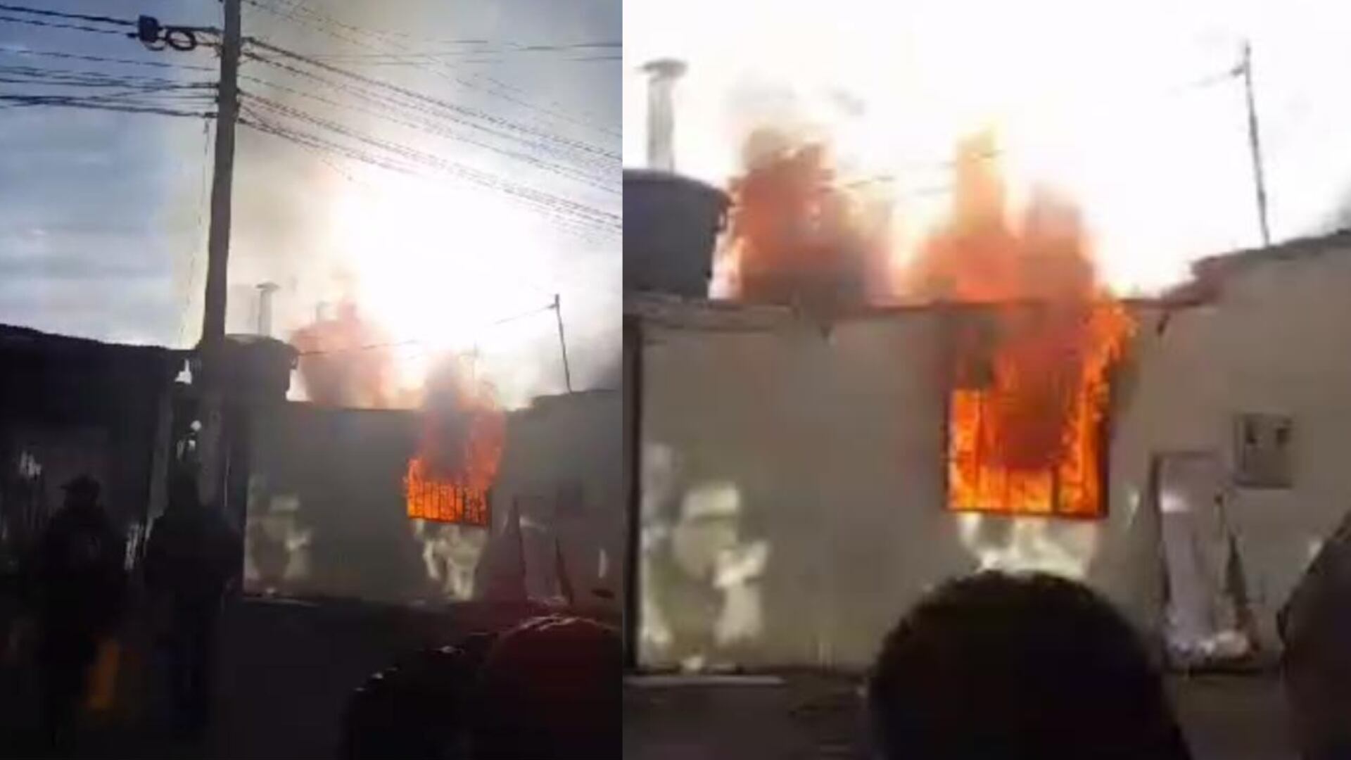 Reportan incendio por explosión de pipeta de gas en una vivienda