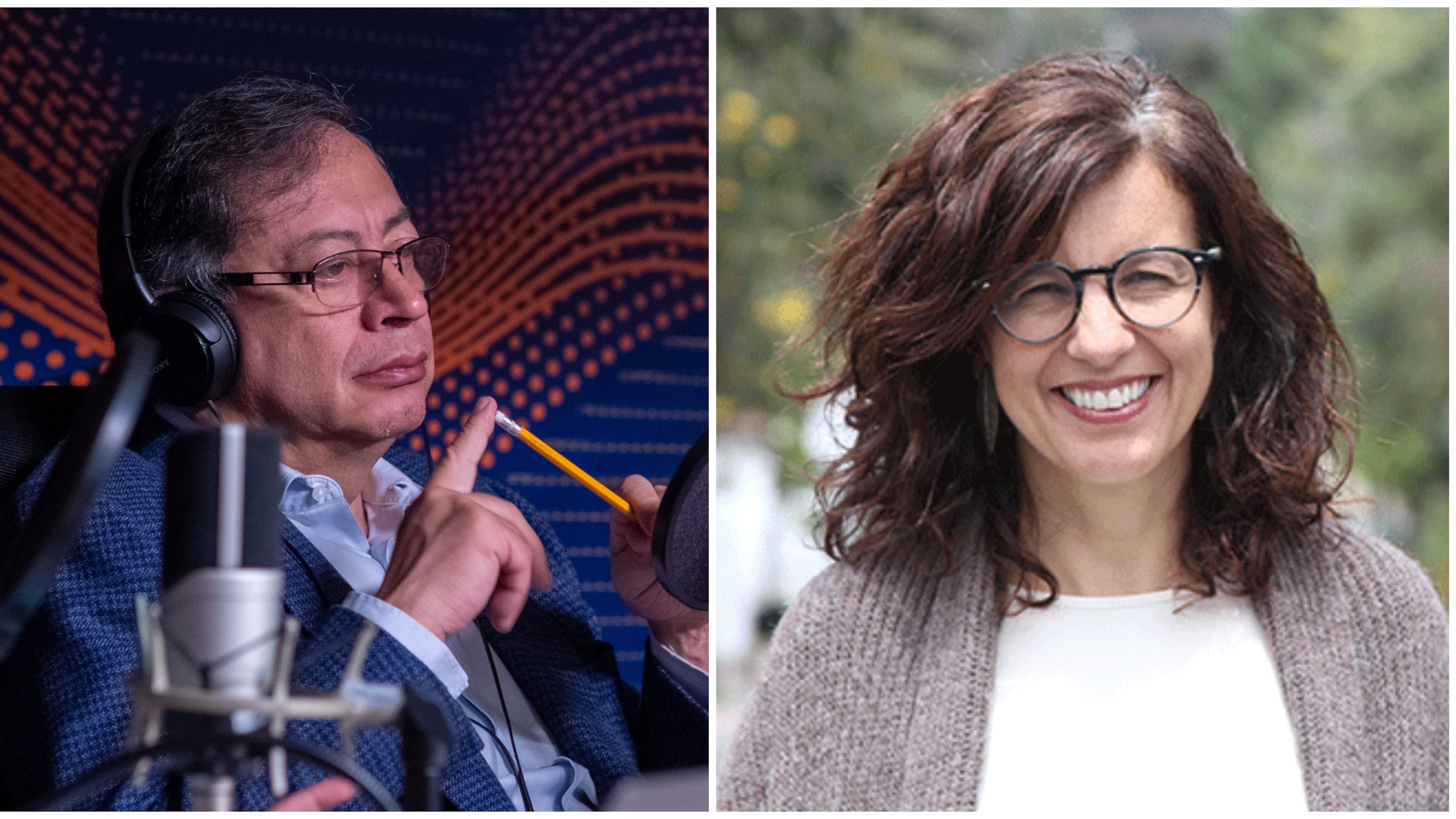 Presidente de Colombia, Gustavo Petro y Juanita León, directora de La Silla Vacía